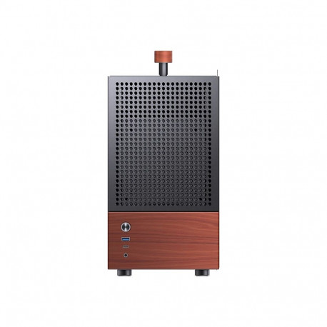 Jonsbo T6 PC Case, Mini-Tower, Mini-ITX, Tempered Glass, Wood, black