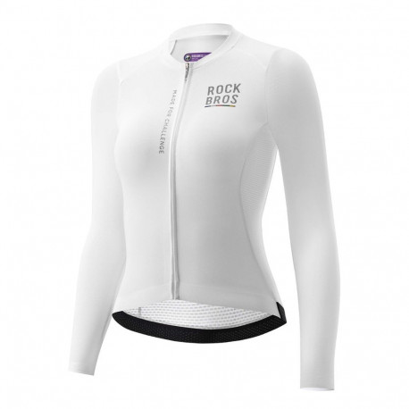 Rockbros Rockbros 15110012005 ROAD TO SKY Women's Cycling Jersey, Long Sleeve, L - White