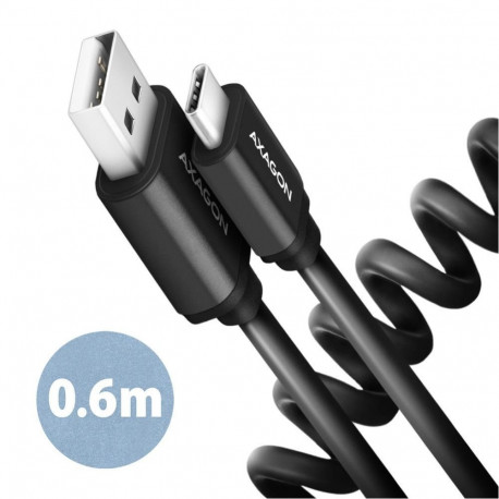 Axagon CABLE USB-C TO USB2.0 0.6M/TWISTER BLK BUCM-AM10TB