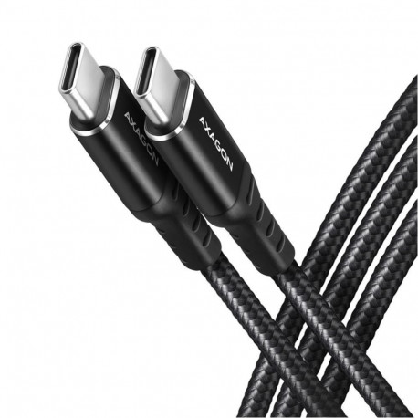 Axagon CABLE USB-C TO USB-C 2M 60W/HQ BLACK BUCM-CM20AB