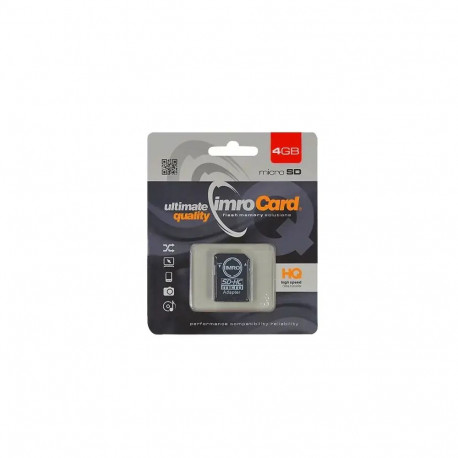 Imro memory card 4GB microSDHC cl. 10 + adapter