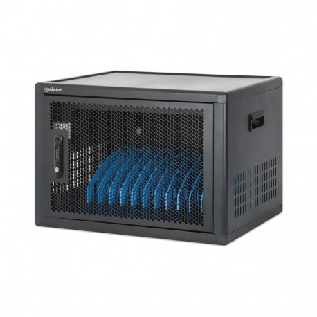 Manhattan Laptop Charging Cabinet Desktop (or trolley) via USB-C 65W 16" 12-bay, Suitable for USB-C 