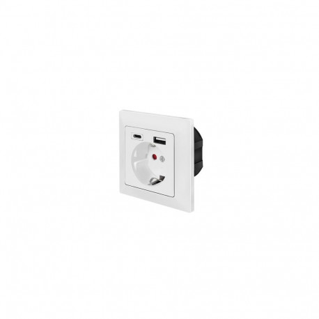 LogiLink PA0262 socket-outlet CEE 7/3 + USB White