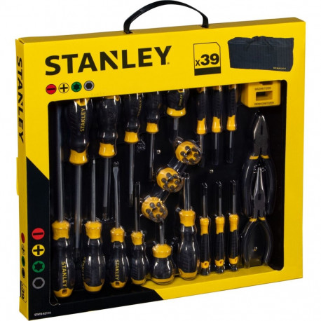 Schraubendreher-Set, 39-teilig (schwarz/gelb, mit Tasche)
