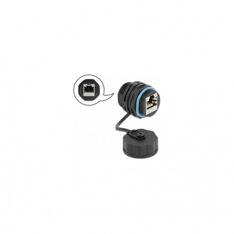 Delock RJ45 pesa-pesa kaabliliitmik Cat.6A, veekindla kaitsekorgiga