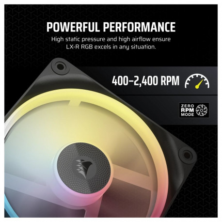 "Corsair Case Acc Fan LX120-R RGB 3x12cm Black"