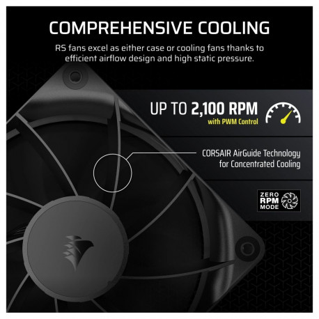 "Corsair RS Series 120 PWM Fan 120mm Black"