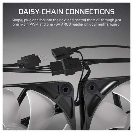 "Corsair RS ARGB PWM Fan 3-pack 120mm Black"