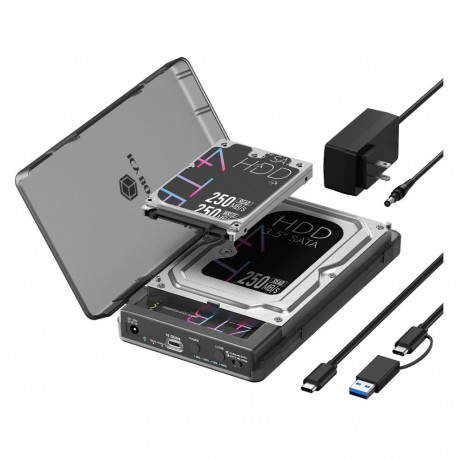 ICY Box dokkimis- ja kloonimisjaam M.2 NVMe SSD-de ning 2,5/3,5 SATA SSD-de/HDD-de jaoks