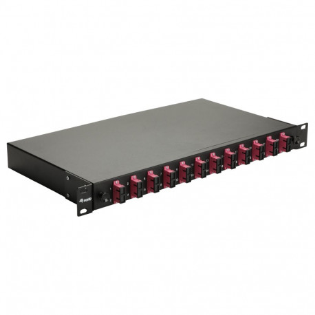 "Equip LWL-Spleißkasten 12-Port SC-Duplex OM4 1U komplett sw"
