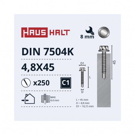 isepuuriv kruvi 4,8X45 DIN7504K ZN (250)