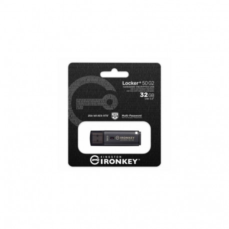 Kingston Pendrive 32GB IronKey Locker+50 USB 3.2 Black EU (IKLP50G2/32GB)