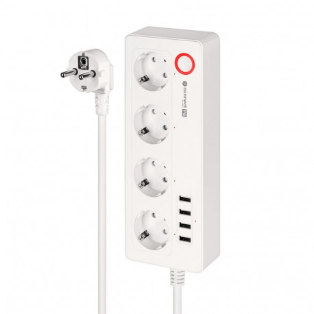 Listwa sieciowa Kruger&Matz 4 gniazda typu niemieckiego i 4xUSB 2100 mA Connect P6  Tuya