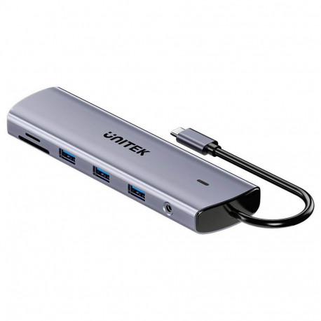 UNITEK D1113BGY01 interface hub 2 x USB 3.2 Gen 2 (3.1 Gen 2) Type-C 1000 Mbit/s Grey