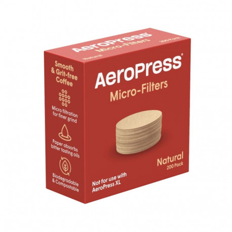 Aeropress paberist kohvifiltrid 200tk, naturaalset värvi