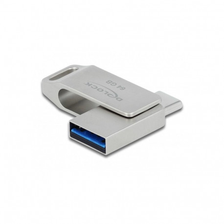 DeLOCK mälupulk USB 5 Gbps USB-C + Type-A 64GB, metallkorpusega