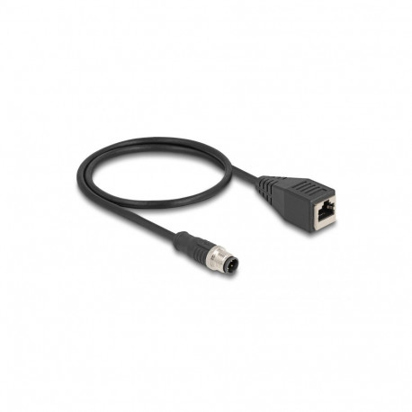 DeLOCK adapterkaabel M12 D-kodeeringuga 4-pin isane kuni RJ45 emane 50cm
