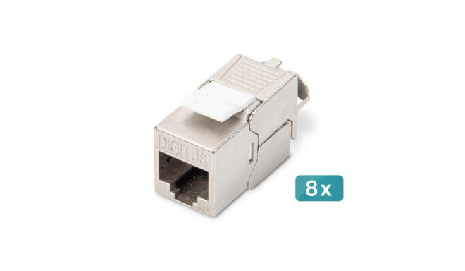 Digitus CAT 6A Keystone module, shielded, tool-free mounting connection - 8 pcs.