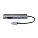 Conceptronic dokkimisjaam DONN11G 6-ühes USB 3.2 Gen 1, HDMI, 100W USB PD, USB 3.0, USB 2.0, SD, TF/