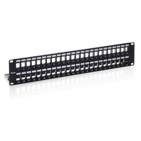 Equip patch-paneel 48-port Keystone Cat.6 varjestatud, must