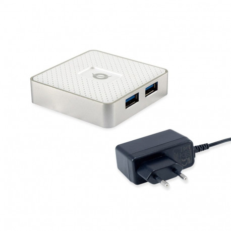 Conceptronic USB-jaotur HUBBIES03W USB 3.2 Gen 1 (3.1 Gen 1) Micro-B 5000Mbit/s, valge