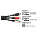 "PYTHON USB-C/USB-A > USB-C/USB Micro-B/Lightning (ST-ST) 1m Ladekabel Textilmantel Schwarz"