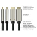 "Python DisplayPort 1.4 an HDMI 2.0 Kabel Nylong. schwarz 2m"