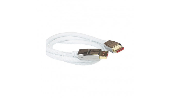 Python kaabel DisplayPort 1.4 nailonpunutisega 5m, valge