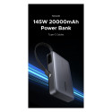 UGREEN PB551 20.000mAh 145W akupank 1x USB-C 1x USB-A 1x integreeritud USB-C kaabel ekraan