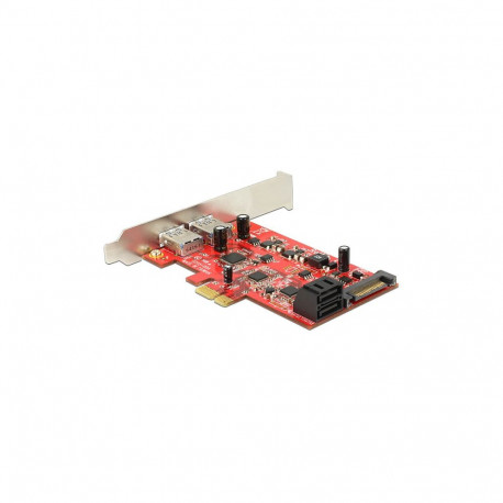 "PCI Express x1 Karte > 2 x extern USB 3.0 + 2 x intern SATA 6 Gb/s – Low Profile Form Faktor"
