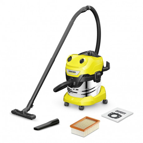 WD 4 SV-20 märg- ja kuivtolmuimeja, kollane/roostevaba teras
