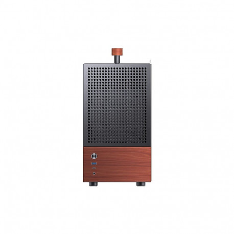 "Jonsbo T6 PC Gehäuse, Mini-Tower, Mini-ITX, Tempered Glass, Holz - schwarz"
