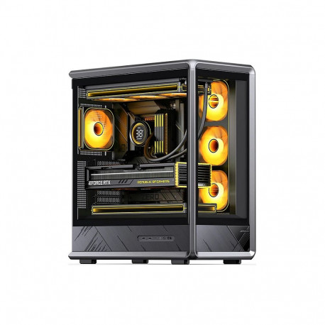 "Jonsbo D401 PC-Gehäuse, Midi Tower, ATX, Tempered Glass - schwarz"
