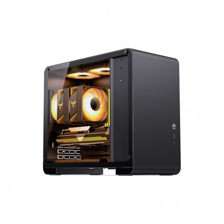 "Jonsbo U4 Mini Micro-ATX-Gehäuse, Tempered Glass - schwarz"