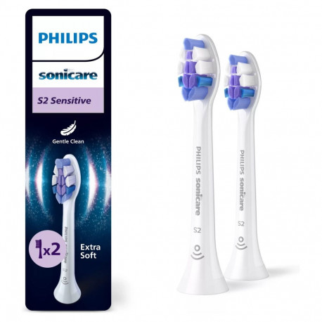 "HX6052/87 Sonicare Sensitive Replacement brush heads, 2 pcs, White"