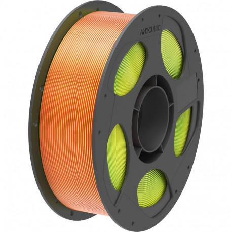Anycubic PLA siidfilament kolmevärviline, punane-kollane-roheline