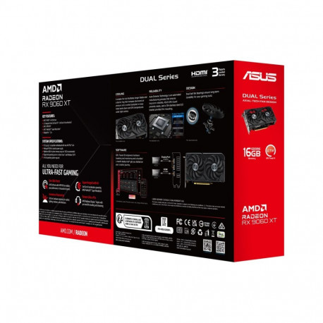 Graphics Card - ASUS Dual RX 9060 XT 16 GB GDDR6, Black