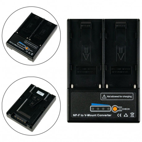 Adapter - 2x NPF to V-Lock Power Connector with LED Indicators 126g