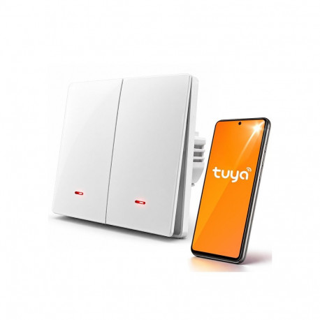 Smart Light switch WiFi 2Gang Timer Tuya