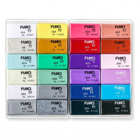 "FIMO 8013 C - Modellierton - Schwarz - Blau - Kupfer - Gold - Grün - Grau - Perleffekt - P"