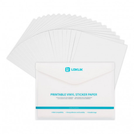 "LOKLiK Bedruckbares Vinyl-Aufkleberpapier Matt A4 - 20er-Pack"
