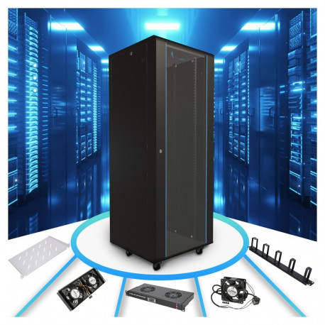 "Extralink 42U 600x1000 Black | Rackmount cabinet | standing"