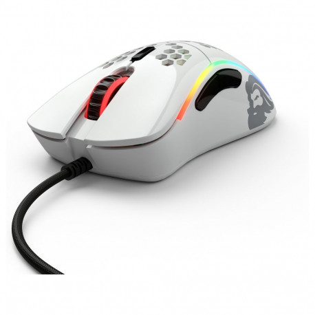 "Souris filaire Gamer Glorious PC Gaming Race Model D RGB (Blanc Brillant)"