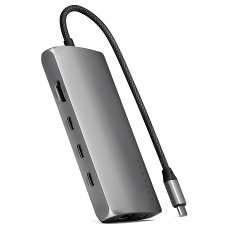 "Satechi USB-C Multiport Adapter 8K with Ethernet V3 space grey"