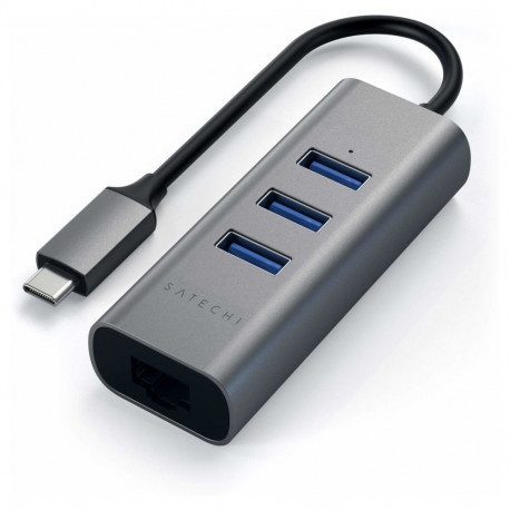 Satechi USB-jaotur ST-TC2N1USB31AM Type-C 2-in-1 3 pordiga USB 3.0 ja Ethernet 4 in 1