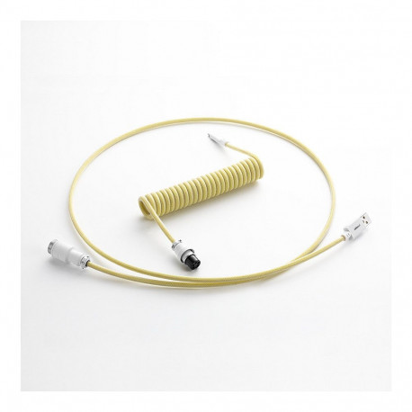 "CableMod PRO Coiled Keyboard Cable USB-C zu USB Typ A, Lemon Ice - 150cm"