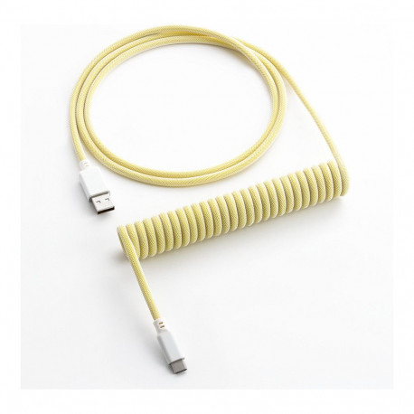 "CableMod Classic Coiled Keyboard Cable USB-C zu USB Typ A, Lemon Ice - 150cm"