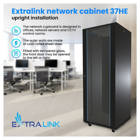 Extralink rackkapp 37U 600x1000, must