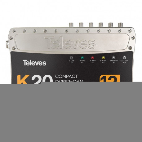 Televes peajaam K20-12 kompaktne 12-transponderiga DVB-S2-st QAM-iks
