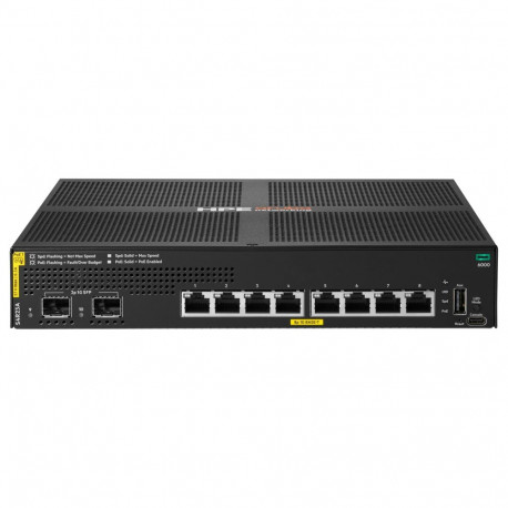 "Aruba Networking CX 6000 8-port 10M/100M/1G Class 4 PoE 2-port SFP 1G 67W Switch"